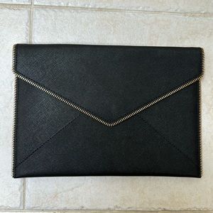 Rebecca Minkoff envelope clutch. Black leather